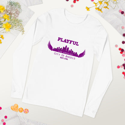Playful Los Angeles City of Angels (Unisex) Long Sleeve Tee