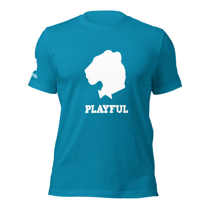 Playful White Out Logo (Unisex) T-Shirt