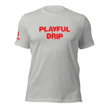Playful Drip - Red (Unisex) T-Shirt