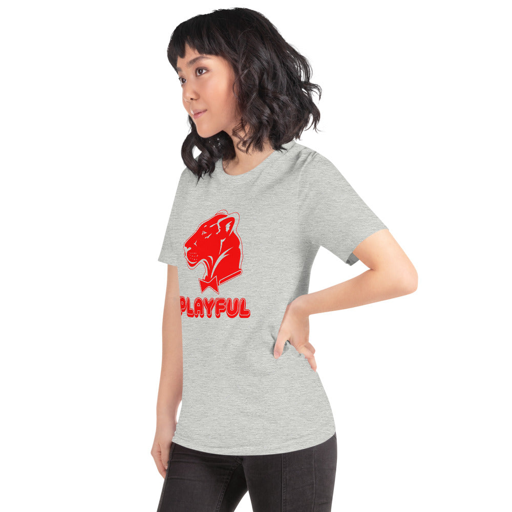 Playful Bubble Red Logo Short-Sleeve (Unisex) T-Shirt