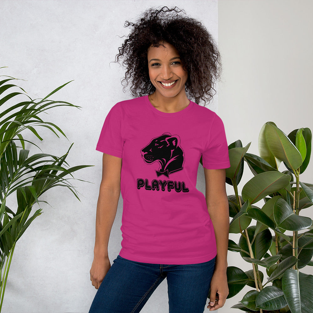 Playful Bubble Black Logo Short-Sleeve (Unisex) T-Shirt