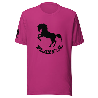 Playful Horse Black (Unisex) T-Shirt