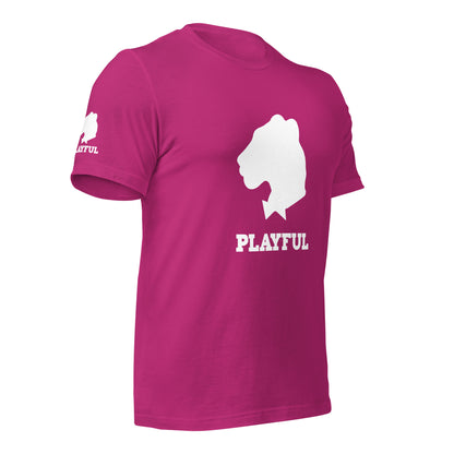 Playful White Out Logo (Unisex) T-Shirt