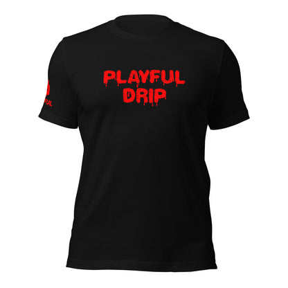 Playful Drip - Red (Unisex) T-Shirt