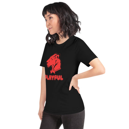 Playful Bubble Red Logo Short-Sleeve (Unisex) T-Shirt