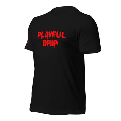 Playful Drip - Red (Unisex) T-Shirt