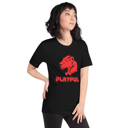 Playful Bubble Red Logo Short-Sleeve (Unisex) T-Shirt