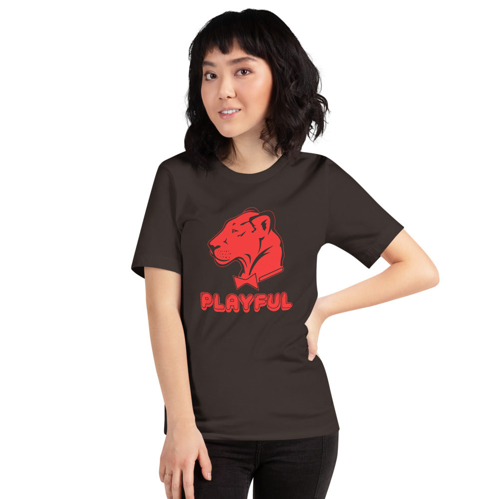 Playful Bubble Red Logo Short-Sleeve (Unisex) T-Shirt