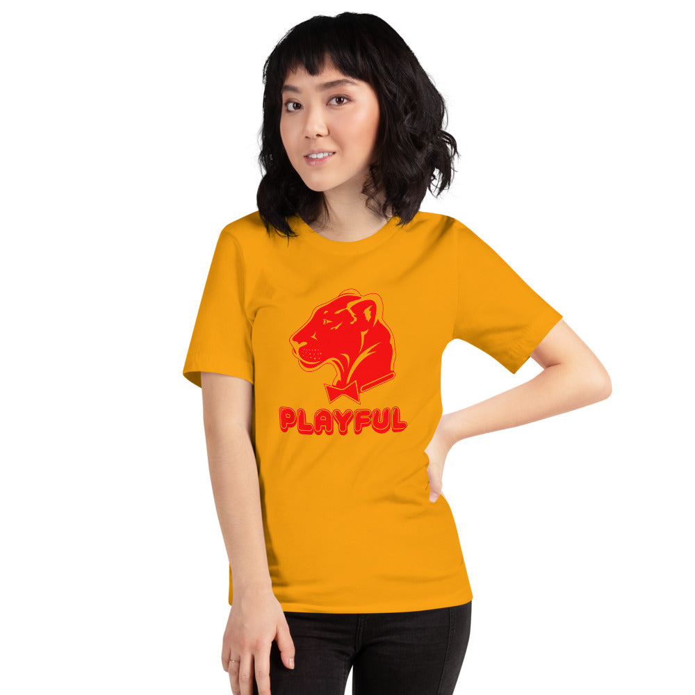 Playful Bubble Red Logo Short-Sleeve (Unisex) T-Shirt
