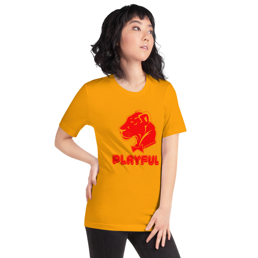 Playful Bubble Red Logo Short-Sleeve (Unisex) T-Shirt