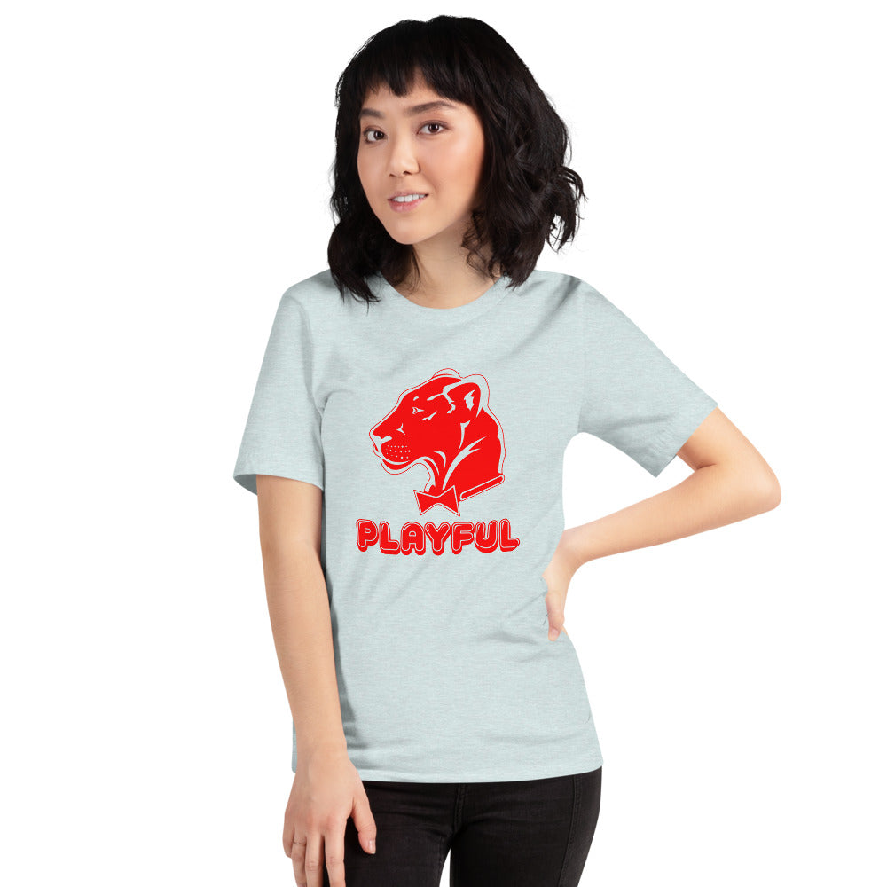 Playful Bubble Red Logo Short-Sleeve (Unisex) T-Shirt