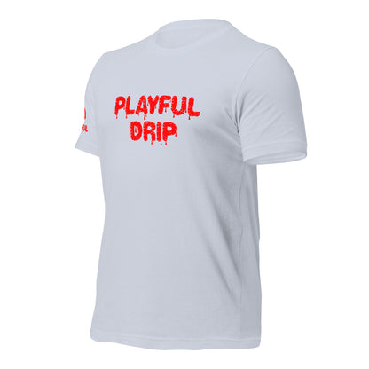 Playful Drip - Red (Unisex) T-Shirt