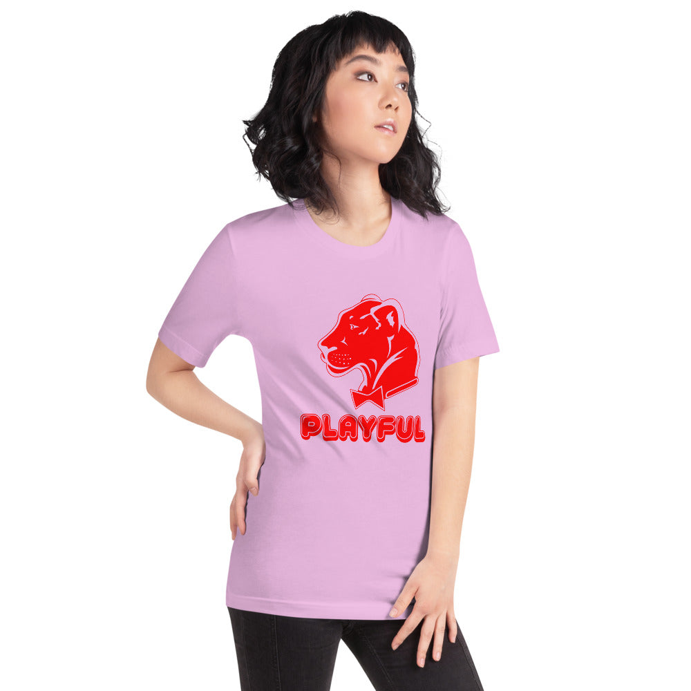 Playful Bubble Red Logo Short-Sleeve (Unisex) T-Shirt