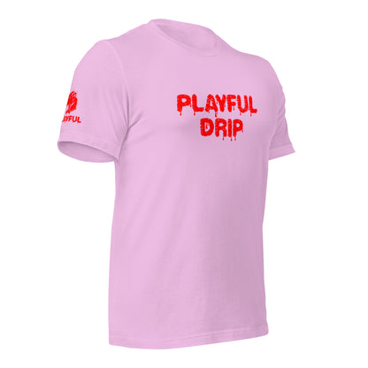 Playful Drip - Red (Unisex) T-Shirt