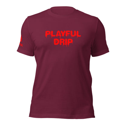 Playful Drip - Red (Unisex) T-Shirt