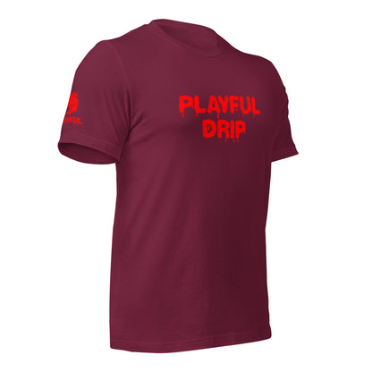Playful Drip - Red (Unisex) T-Shirt
