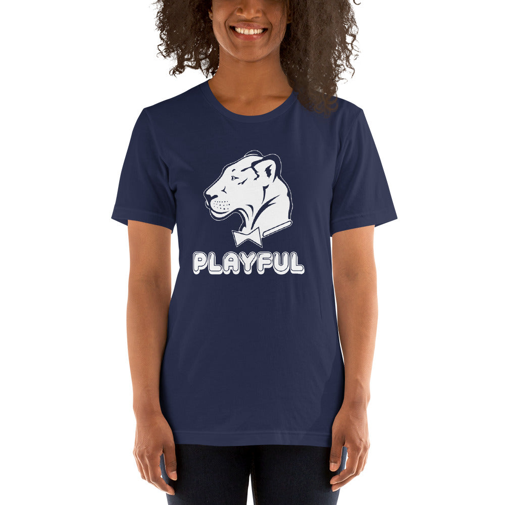 Playful Bubble White Logo Short-Sleeve (Unisex) T-Shirt