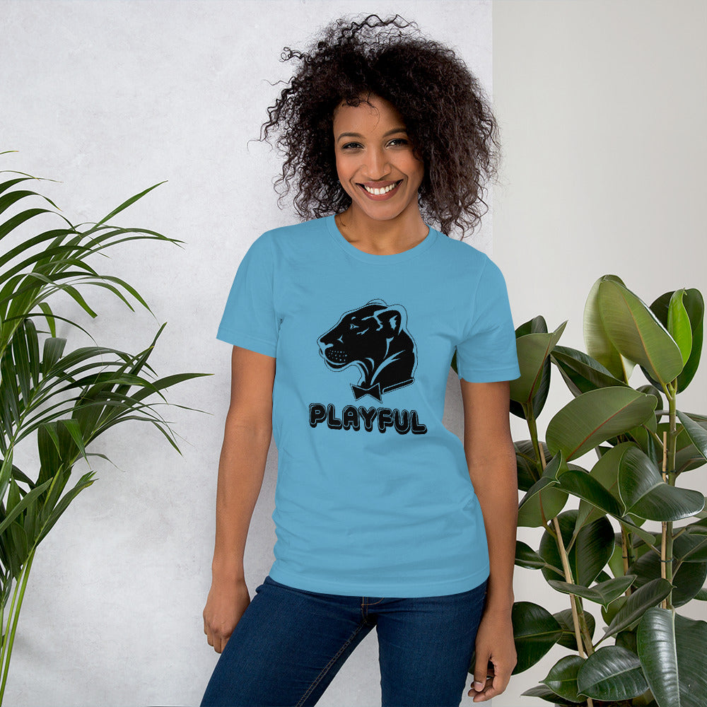 Playful Bubble Black Logo Short-Sleeve (Unisex) T-Shirt