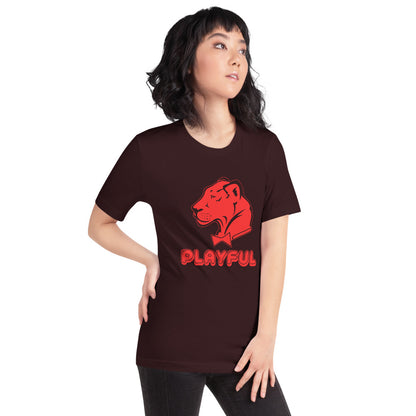 Playful Bubble Red Logo Short-Sleeve (Unisex) T-Shirt