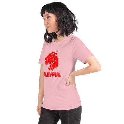 Playful Bubble Red Logo Short-Sleeve (Unisex) T-Shirt