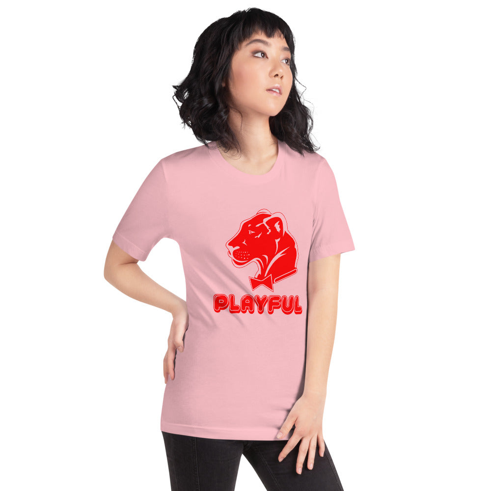 Playful Bubble Red Logo Short-Sleeve (Unisex) T-Shirt