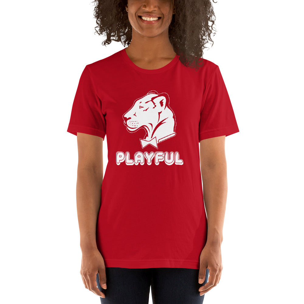 Playful Bubble White Logo Short-Sleeve (Unisex) T-Shirt