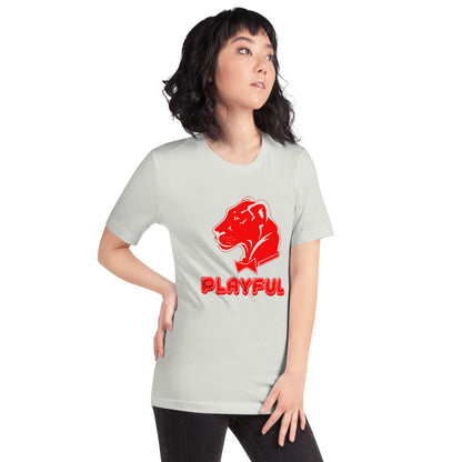 Playful Bubble Red Logo Short-Sleeve (Unisex) T-Shirt
