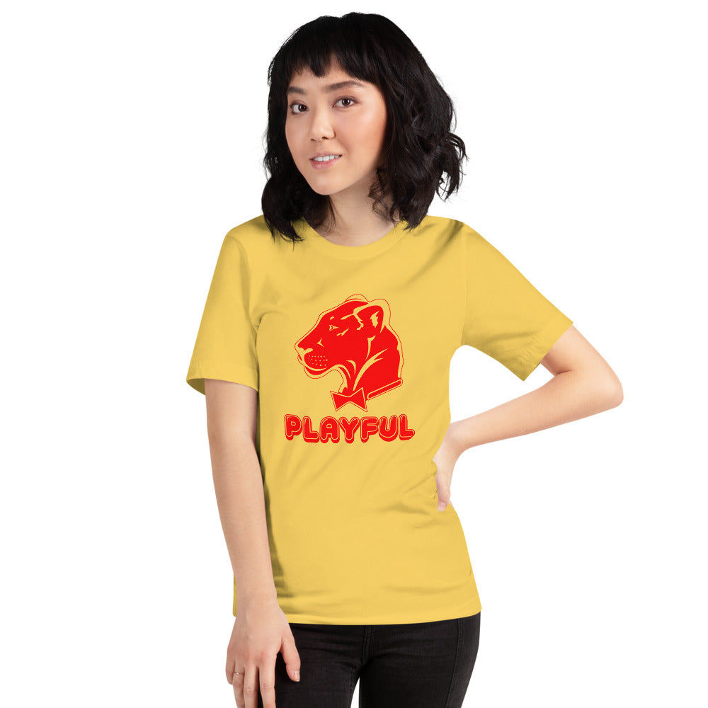 Playful Bubble Red Logo Short-Sleeve (Unisex) T-Shirt
