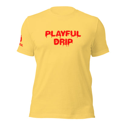 Playful Drip - Red (Unisex) T-Shirt
