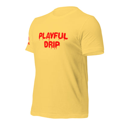 Playful Drip - Red (Unisex) T-Shirt