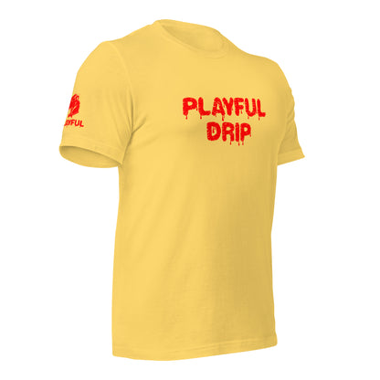Playful Drip - Red (Unisex) T-Shirt