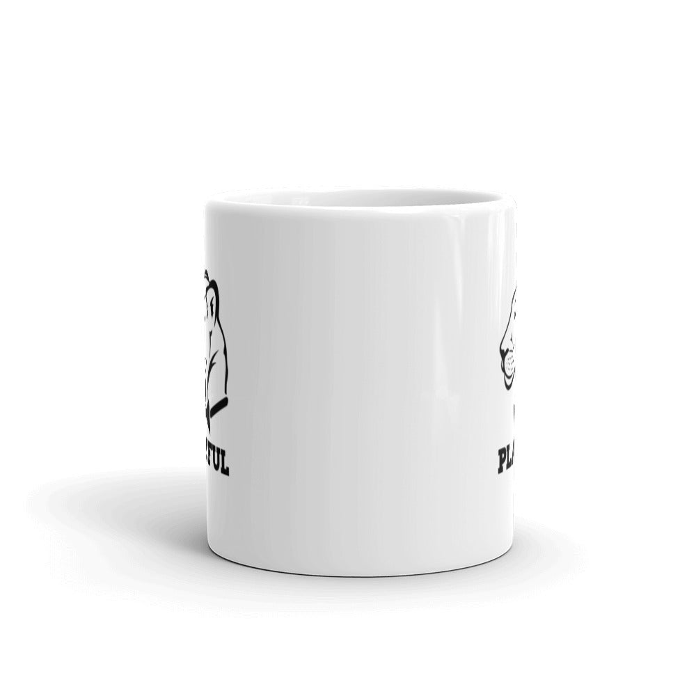 Playful White Glossy Mug