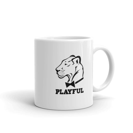 Playful White Glossy Mug
