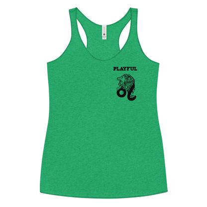 Playful Leo Ladies Racerback Tank