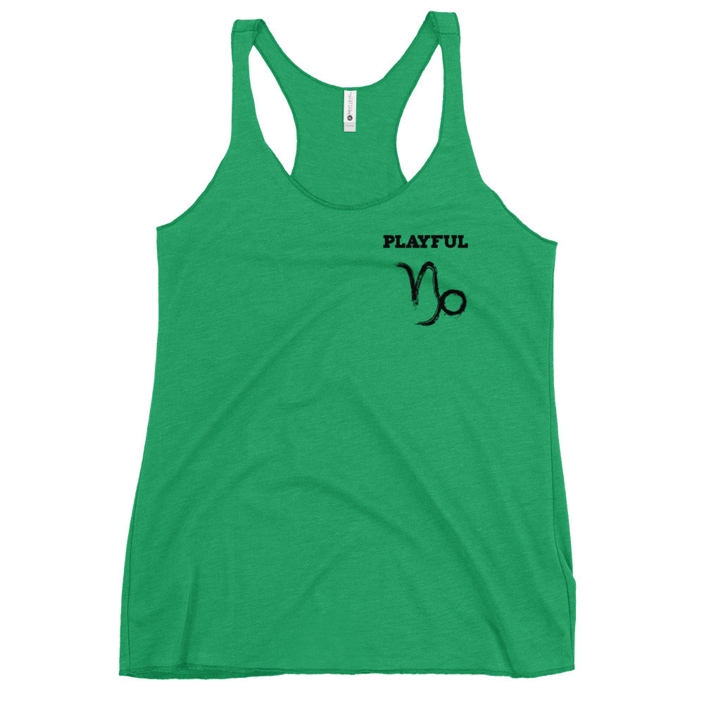 Playful Capricorn Ladies Racerback Tank