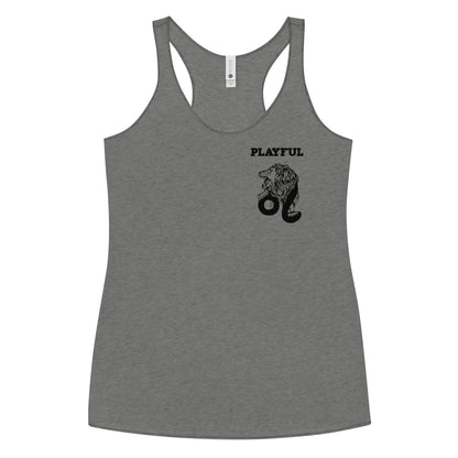 Playful Leo Ladies Racerback Tank