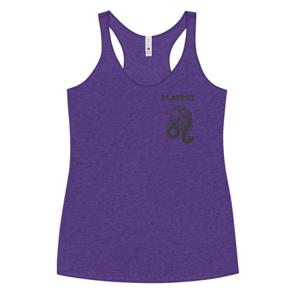 Playful Leo Ladies Racerback Tank