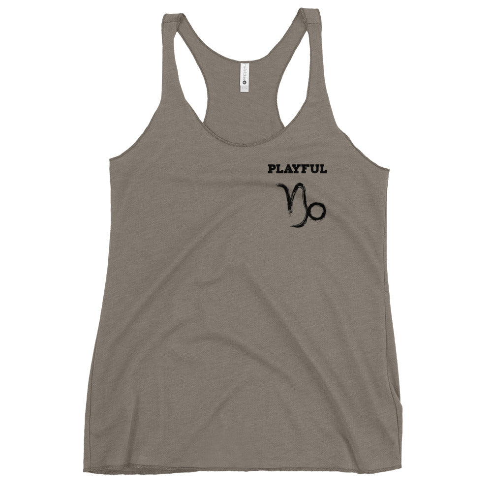 Playful Capricorn Ladies Racerback Tank