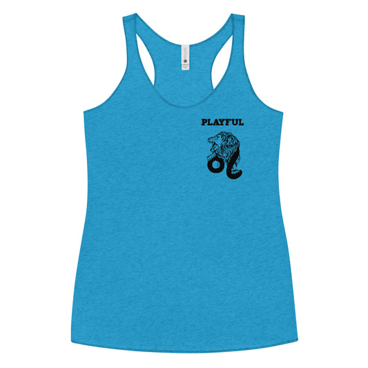 Playful Leo Ladies Racerback Tank