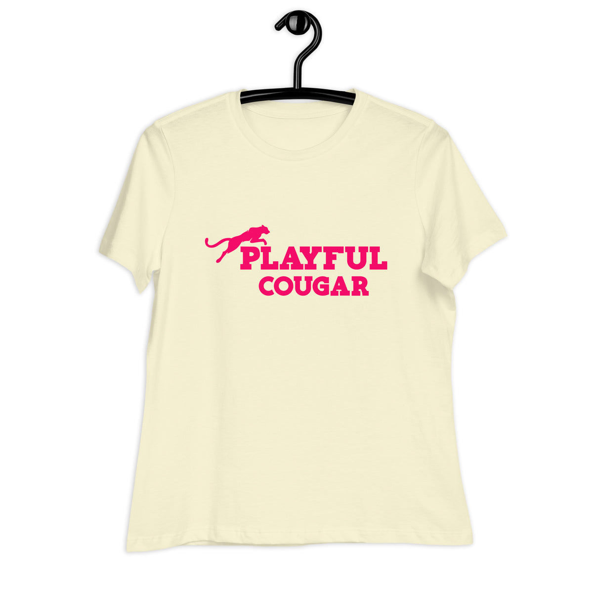 Playful Cougar (Pink) Ladies Relaxed T-Shirt