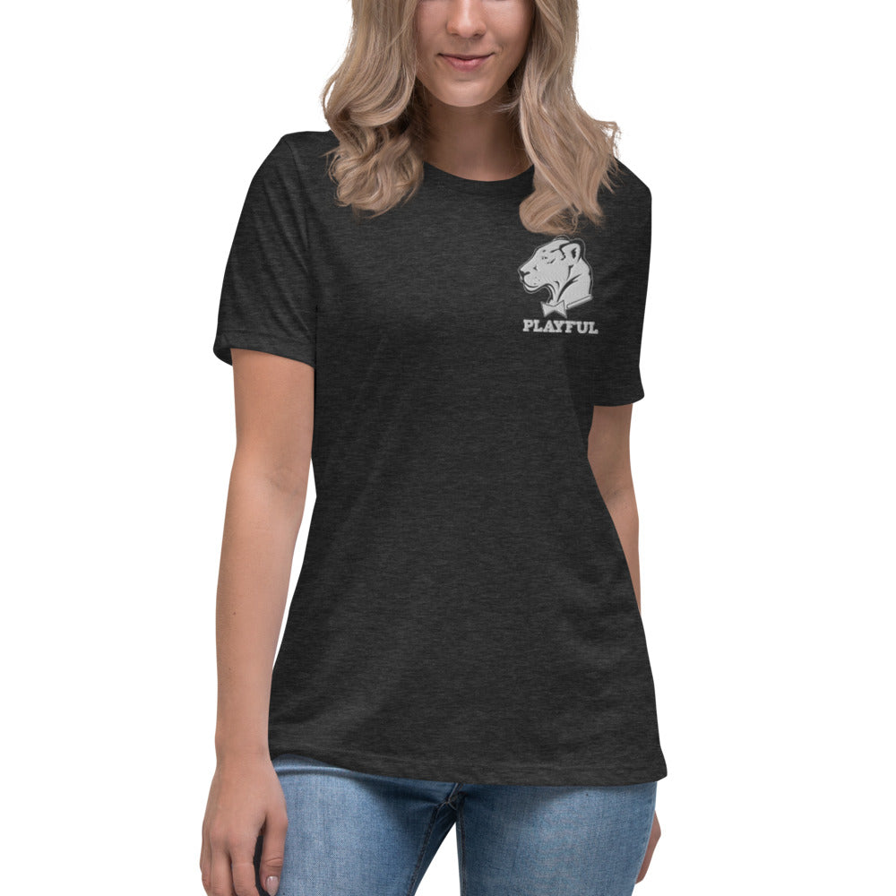 Playful Ladies Embroidered Logo Relaxed T-Shirt