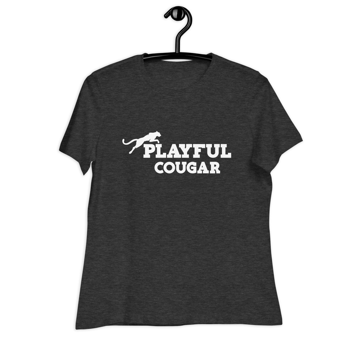 Playful Cougar (White) Ladies Relaxed T-Shirt