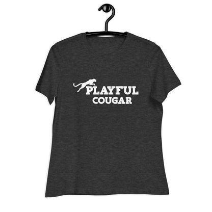 Playful Cougar (White) Ladies Relaxed T-Shirt