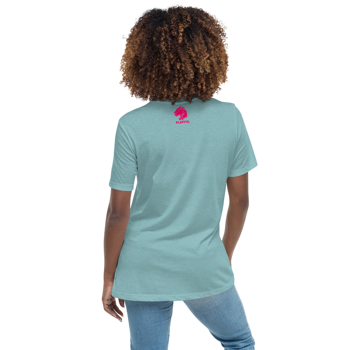 Playful Cougar (Pink) Ladies Relaxed T-Shirt