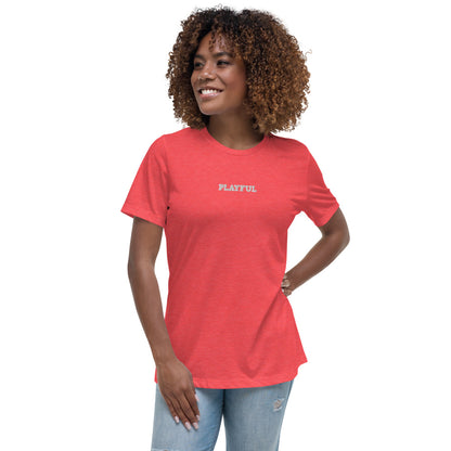 Playful Ladies Embroidered Relaxed T-Shirt