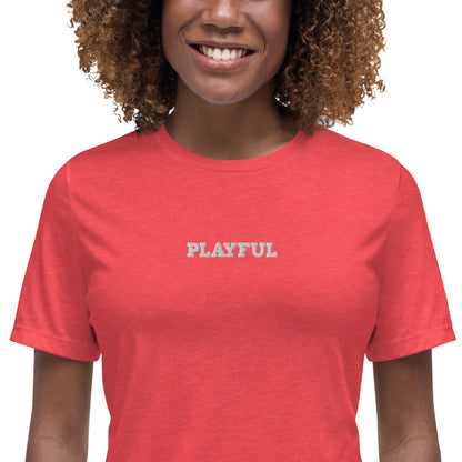 Playful Ladies Embroidered Relaxed T-Shirt