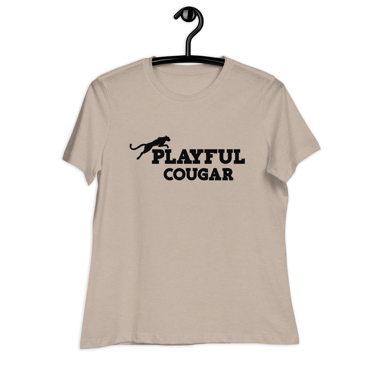 Playful Cougar (Black) Ladies Relaxed T-Shirt