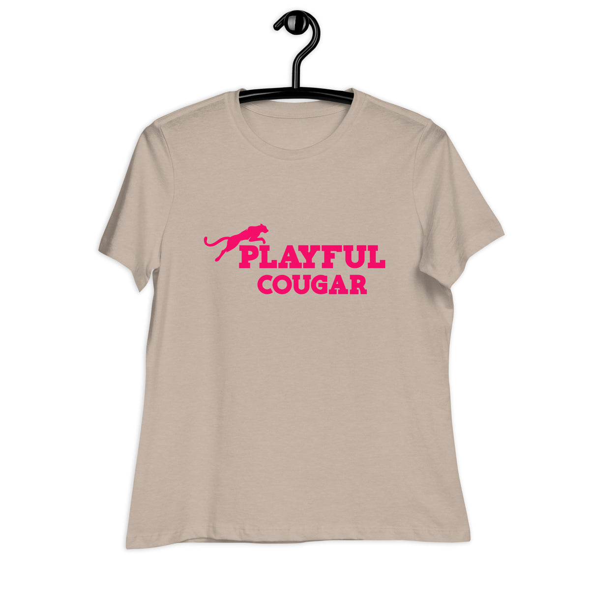 Playful Cougar (Pink) Ladies Relaxed T-Shirt