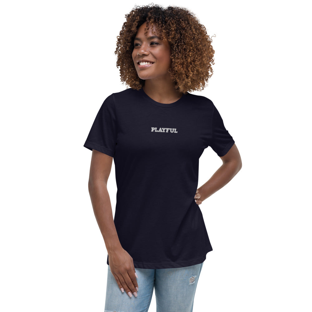 Playful Ladies Embroidered Relaxed T-Shirt