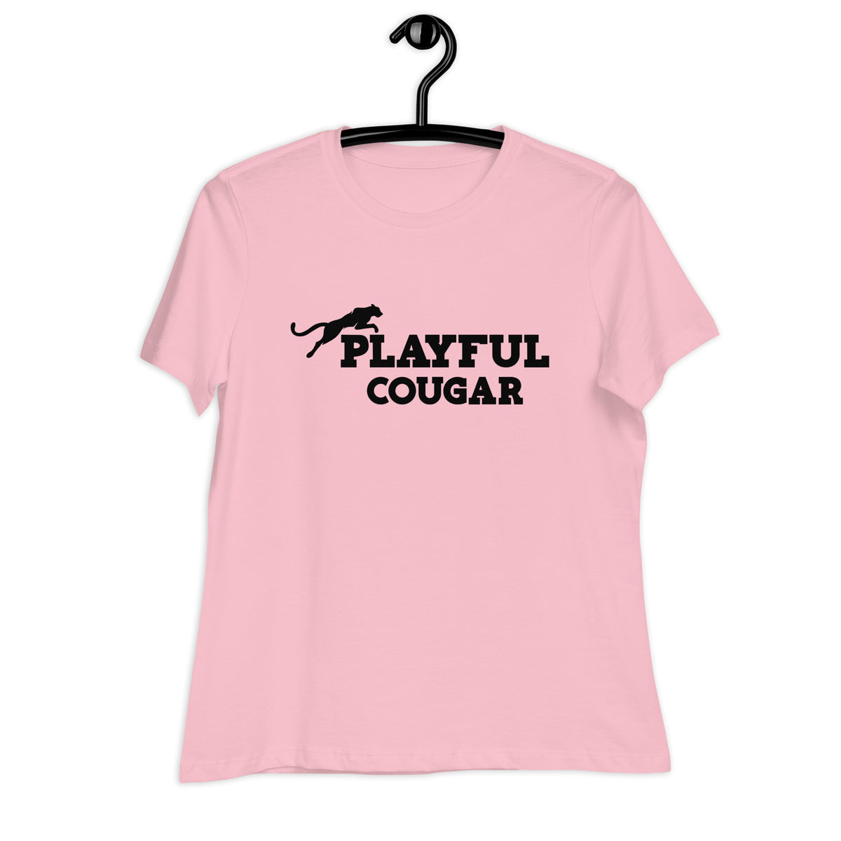 Playful Cougar (Black) Ladies Relaxed T-Shirt